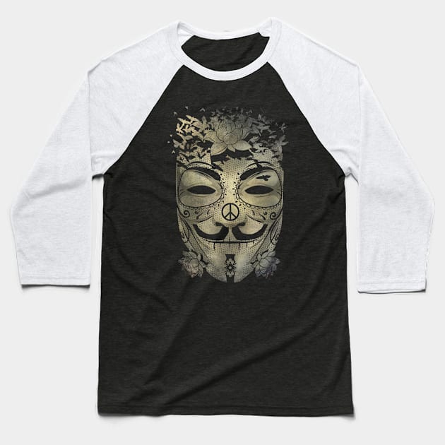 Behind the Mask Baseball T-Shirt by artofkaan